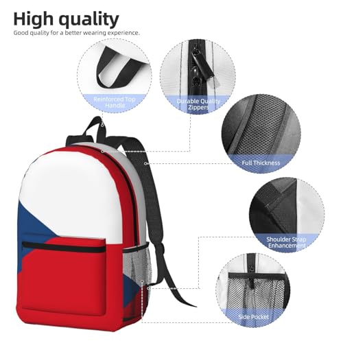 Sac à dos d'école EdWal drapeau République tchèque noir taille unique
