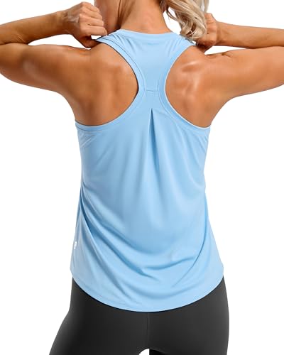 G Gradual Women's Workout Tank Tops Racerback Athletic Yoga Tops Loose Fit Sleeveless Running Gym Sports Shirts for Women(Haze Blue,XXL)