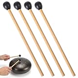 4 PCS Xylophone Mallets, Rubber Tongue Drum Mallets Glockenspiel Sticks Bell Mallets Percussion Instrument Accessories with Wooden Handle