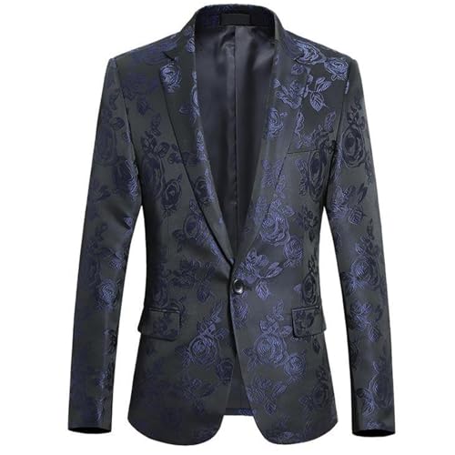 Mens Floral Tuxedo Jacket Paisley Embroidered Shawl Lapel Stylish Dress Suit Blazer Jacket for Dinner Prom Wedding