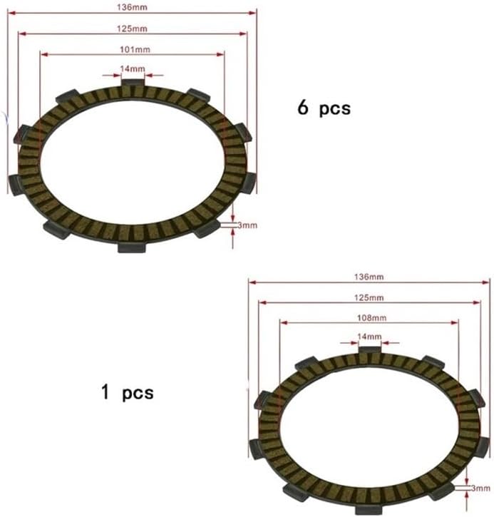 7 PCS Motorcycle Friction Clutch Disc Plates for CB400SS XR400