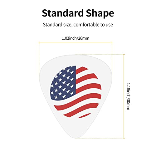American Flag Guitar Picks For Guitar Players，Guitar Picks For Acoustic Guitar，Classical Triangle For Bass, Electric Acoustic Guitars 12 Pack #TOP3