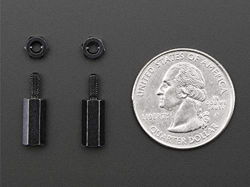 Adafruit Brass M2.5 Standoffs for Pi HATs - Black Plated - Pack of 2 [ADA2336]