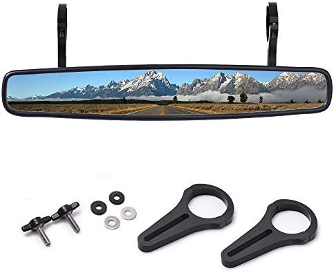 MICTUNING 15 Inch Wide Angle Rear View Mirror with 1.75 Inch Adjustable Clamp compatible for ATV UTV Kawasaki, Polaris Ranger