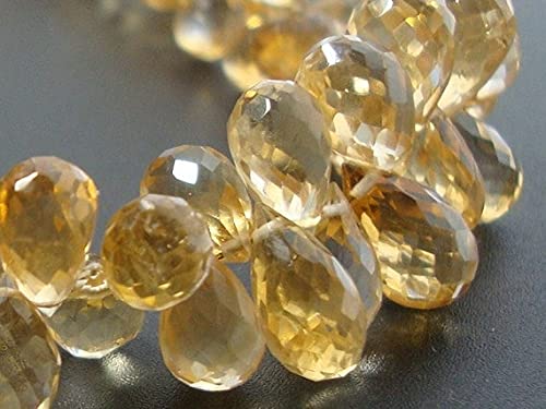 Citrine miel véritable sans éclats : briolettes percées prêtes à monter - 2