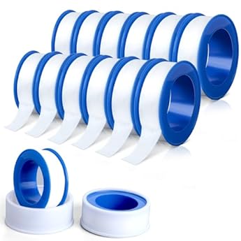 Foto di AiQInu Nastro in PTFE 12 Rotoli,Nastro ad Alta Densità, Nastro Sigillante In PTFE per Riparare Tubi, Rubinetti, Valvole Radiatore, 13 mm x 10 m,Bianco