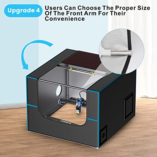 Comgrow Laser Engraver Enclosure With Exhaust Fan,Pipe,Led Light Laser Engraving Machine Protective Cover With Cables Outlet,Fume Vent,For Most Laser Cutter Machine 27.55 * 27.55 * 19.68 Inch #TOP7