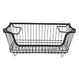 Vistreck Cestello Congelatore Impilabile con Design Frontale Aperto, Contenitore in Filo Metallico per Frutta, Verdura, Snack e Altro