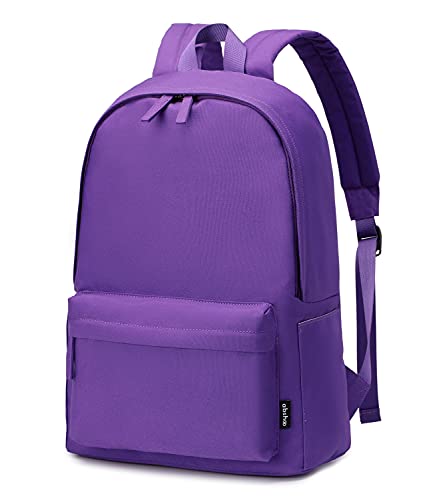 Abshoo Lightweight Casual Unisex Backpack For School Solid Color Boobags (Purple) #TOP2