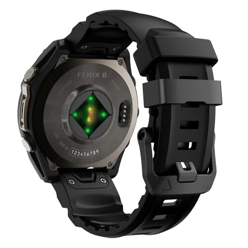 [�����ȓX] 22 26mm �X�|�[�c�X�g���b�v �ɓK��Garmin Fenix 8 6 5 7 7X PRO 6X 3 3hr 6x PRO Forerunner 965 �Ή� �t���L�V�u�� �\�t�g �V���R�� �X�g���b�v �����Y(Black,22mm)