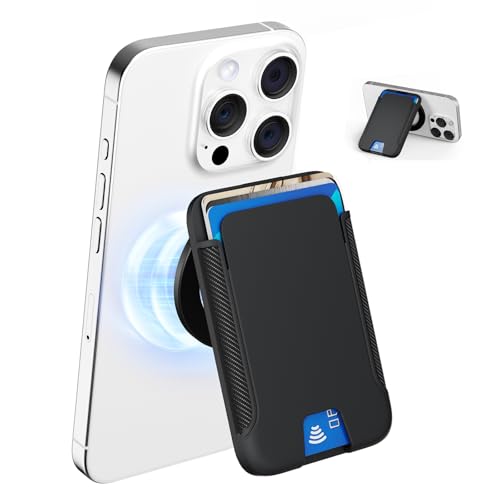 Senose Magenet Wallet, Phone Wallet Magnetic with Adjustable Stand,Magnetic Card Holder Compatible with iPhone 15/14/13/12 Series, 3 Cards Holder