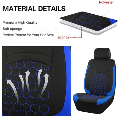 Housse siege auto pour Dacia Duster Sandero | Jeu complet polyester extensible pour 5 places - 5