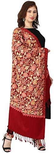 SWI WITH LABEL Women's Stole (S368 Maroon_Maroon_27x80 Inches)