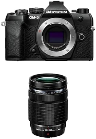 Bundle of OM SYSTEM OM-5 Mark II Body Black Compact Light Weight Weather Sealed 4K Video Camera Best for Outdoor Travel + M.Zuiko Digital ED 40-150mm F4.0 PRO Compact Powerful Zoom