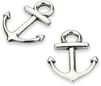 (TM Vintage Ocean Theme Anchor and Rudder Wheel Bracelet Connector and Charms for Jewelry Making DIY