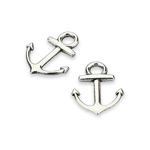 LolliBeads (TM) Vintage Antiqued Silver Tone Bracelet Connector Anchor Charms - 50 Pcs Cover