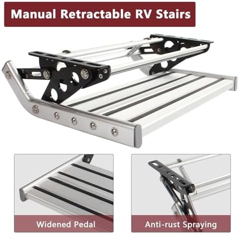 LED RV Step - Foldable Aluminum Alloy Steps for Trailers, Non-Slip Design, Heavy-Duty Steel Plate, Ideal for Campers & RVs - 1-Step Portable Access Solution