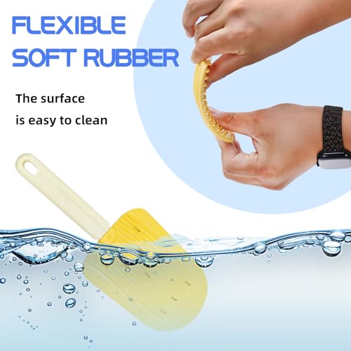 Image of Pet Ice Cream Massage Comb, Cat Double-Sided Grooming Brush, Cat Tongue Brush for Cats Grooming Easily Removes Fur Reducing Hairballs (Blue)
