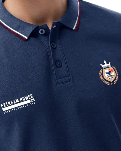 Image of Noble Monk Men's Regular Fit Polo T Shirt |Half Sleeves |Collar Tshirts T Shirt | Casual Tshirt