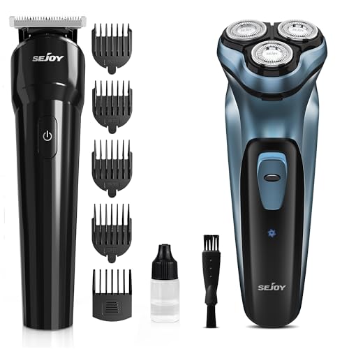 Sejoy Electric Razor for Men & Body Hair Trimmer Clipper for Men,Electric Hair Trimmer, Beard Trimmer with Travel Lock, Waterproof, 90 Min Battery Life, USB Rechargeable