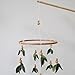 Green Leaf Crib Mobile Forest Baby Mobile for Crib Green Leaf Nursery Mobile with Wooden Bead