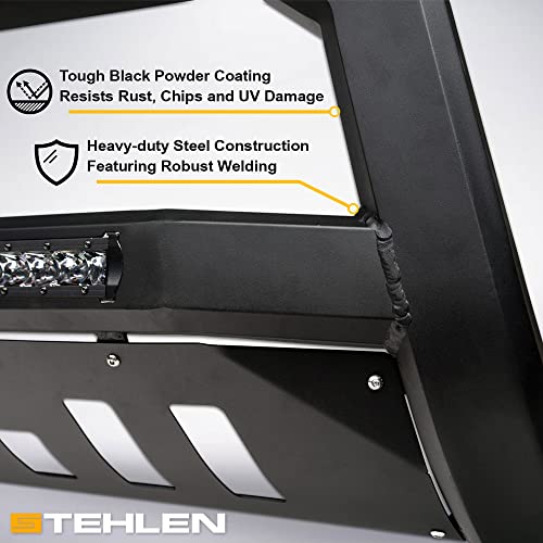 Stehlen 733469493099 Advance Series Aluminum Led Bull Bar - Matte Black For 2007-2018 Chevy Silverado Gmc Sierra / 2007-2020 Suburban Avalanche Tahoe Yukon 1500/2007-2014 Cadillac Escalade Esv Ext #TOP2