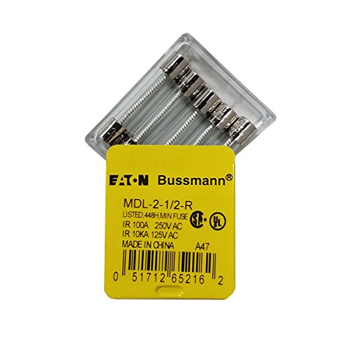 Fusible MDL-2-1/2-R Bussmann temporisé en verre pour protection de circuits