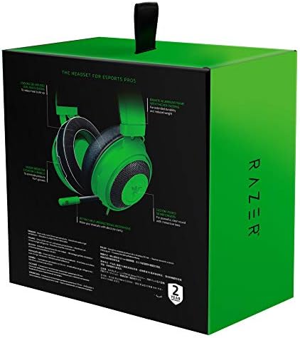Razer Kraken - Cross-Platform Wired Gaming Headset (Custom Tuned 50mm Drivers, Unidirectional Microphone, 3.5mm Cable with In-line controls, Cross Platform Compatible) Green