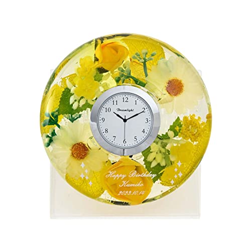 THE WOW フラワークロック 置時計 キャンドルホルダー 【名入れ対応/ラッピング対応/メッセージカード対応】 (スプリングフラワー)