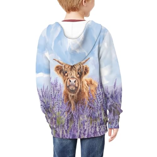 Image of Unisex Zipper Sweatshirt Boys Girls Hooded with 2 Pocket Pullover Hoodies for 6-16Y Kids