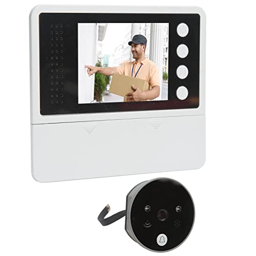 Fockety Cámara de Mirilla, Cámara Gran Angular de 135°, Pantalla LCD HD, Visor de Puerta Digital, Compatible con Conversación Bidireccional, Visión Nocturna, Alimentado por Batería