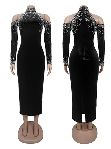 Image of Figdaw Fully Lined Soft Sequin Evening Dress for Women Formal,Wedding,Prom,Gala