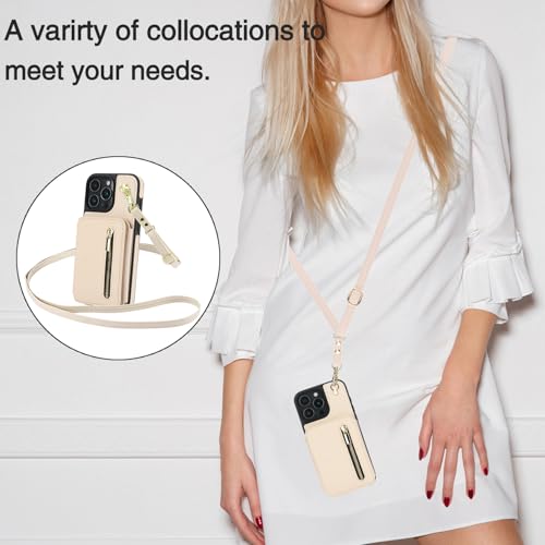 Coque iPhone 16 Pro rabat support vidéo et cordon bandoulière