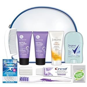 Convenience Kits International Women’s Luseta Kit, Travel Size Toiletry Kit for Women, Gifts for Women, 10 Piece Set