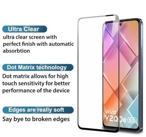 Image of HD Tempered Glass Screen Protector Compatible For Vivo Y200E With Edge To Edge Coverage And Easy Installation Kit