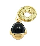 Crescendo SJ INC New GET Lucky Daft Punk Helmet 2-FACE Pendant &2mm/30 Box Chain Necklace XMP2BXG