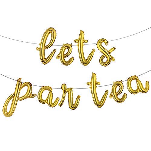Lets Par Tea Balloons Banner Tea Theme Birthday Party Decorations Teapot Teacups High Tea Party Baby Shower Supplies