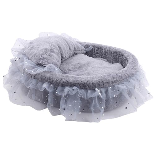 Lit rond en dentelle pour chat doux et panier chaud chiot m - 7