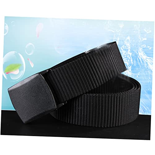 CLISPEED Canvas Web Belt for Men Black Nylon Lightweight Airport Friendly Non Metallic Buckle Casual Outdoor Duty Work Woven Strap Compatible with Jeans and Military Pants2