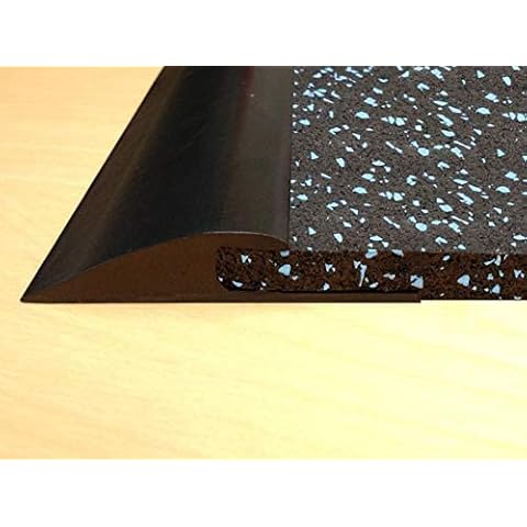 American Floor Mats Rubber Flooring Beveled Edge Ramps | Reducer Strip (12 Linear Ft - Mega Profile) Cover