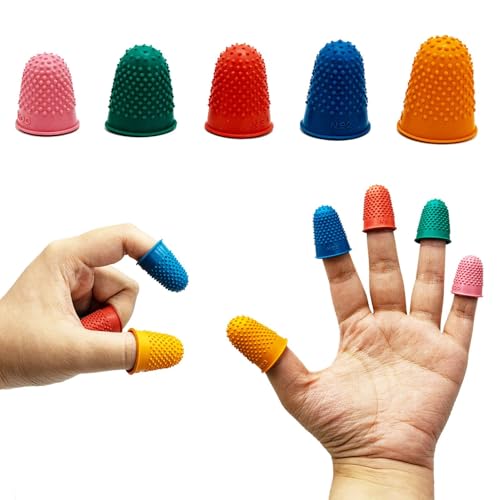 Miniatura 3 de Dedales De Goma Para Dedos, 5 Tamaños, Tapas Protectoras Para Contar Dinero, Papeleo, Cortar, Clasificar, Tallar Cera, Tocar Guitarra Y Suministros De Oficina 10