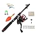 Outdoor Fishing Starter Set with Fishing Rod, Reel and Tackle Box - Lightweight and Compact Beginner Fishing Kit for Easy Transport, Ready to Use (Red or Green)（Red Rod Set）