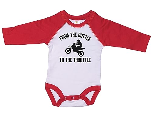 Image of Ebenezer Fire Motocross Onesie/From The Bottle To The Throttle/Baby Dirt Bike Outfit/Raglan