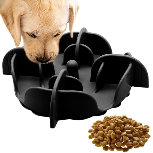 Bol de chien lent à mangeoires - Dogg Dogg Bowll | Pizzle non glissé pour animaux de compagnie plus lents plats d'alimentation des aliments | Bowwl léchant du silicone avec tassement d'aspiration | In