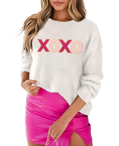 Image of SELINK Women's Holiday Sweater Crew Neck Print Casual Long Sleeve Pullover