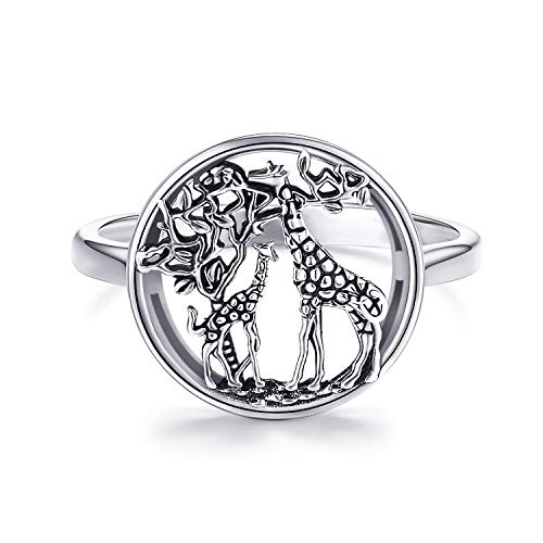 Giraffe Ring for Women Men 925 Sterling Silver Tree of Life Rings Vintage Giraffe Jewelry Gifts for Birthday Father's Day (8) Giraffe Ring for Women Men 925 Sterling Silver Tree of Life Rings Vintage Giraffe Jewelry Gifts for Birthday Father's Day (8)