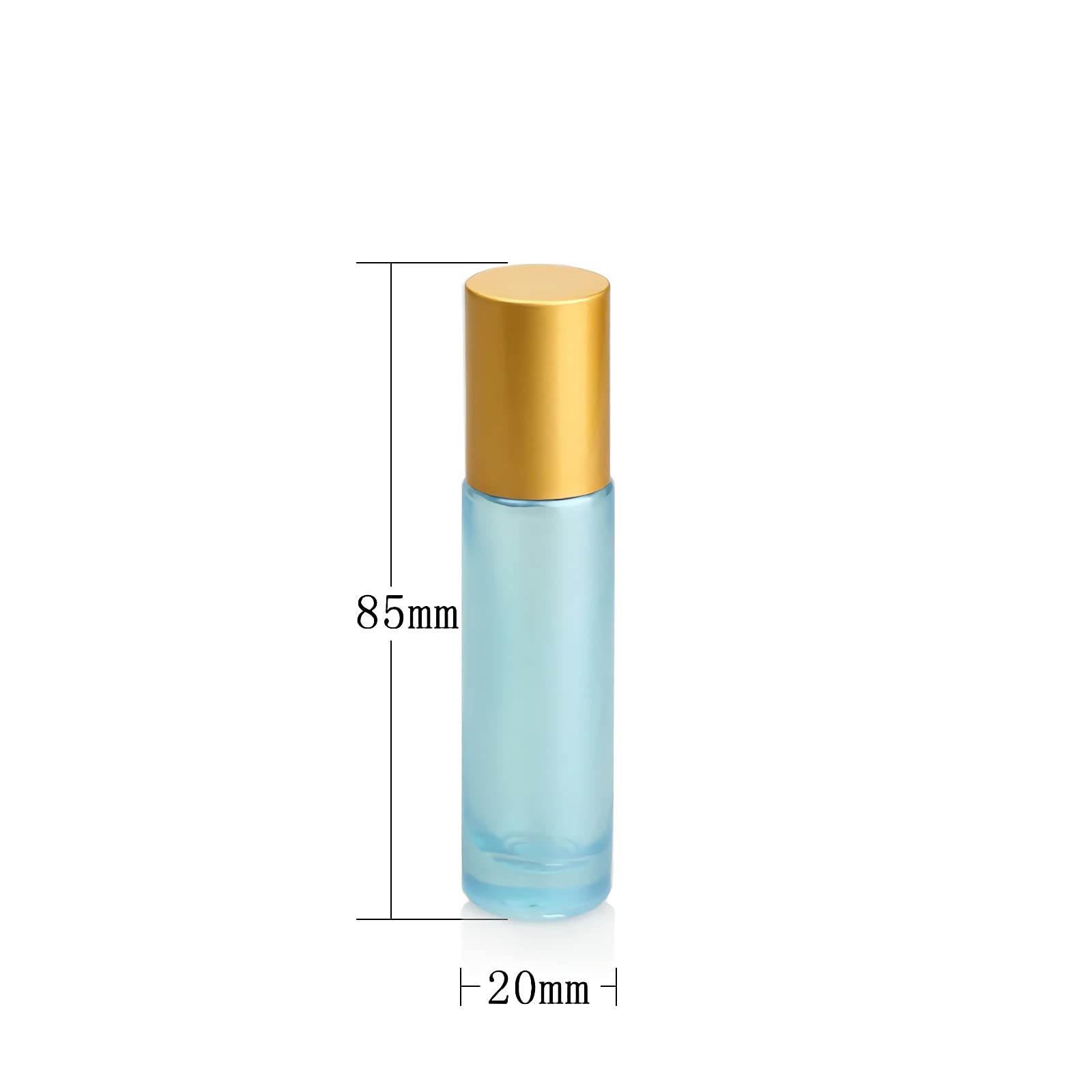 Lot de 4, Flacons à Bille pour Huiles Essentielles 10ml – Bouteilles Roll-on en Verre Bleu avec Couvercle Or avec Rouleau en Acier Inoxydable (1 décapsuleur et 1 entonnoir)