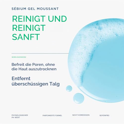 BIODERMA Sébium Gel Moussant - sanfte Reinigung - entfernt überschüssigen Talg und Unreinheiten - Mischhaut bis fettige Haut - von… – Ansicht 3