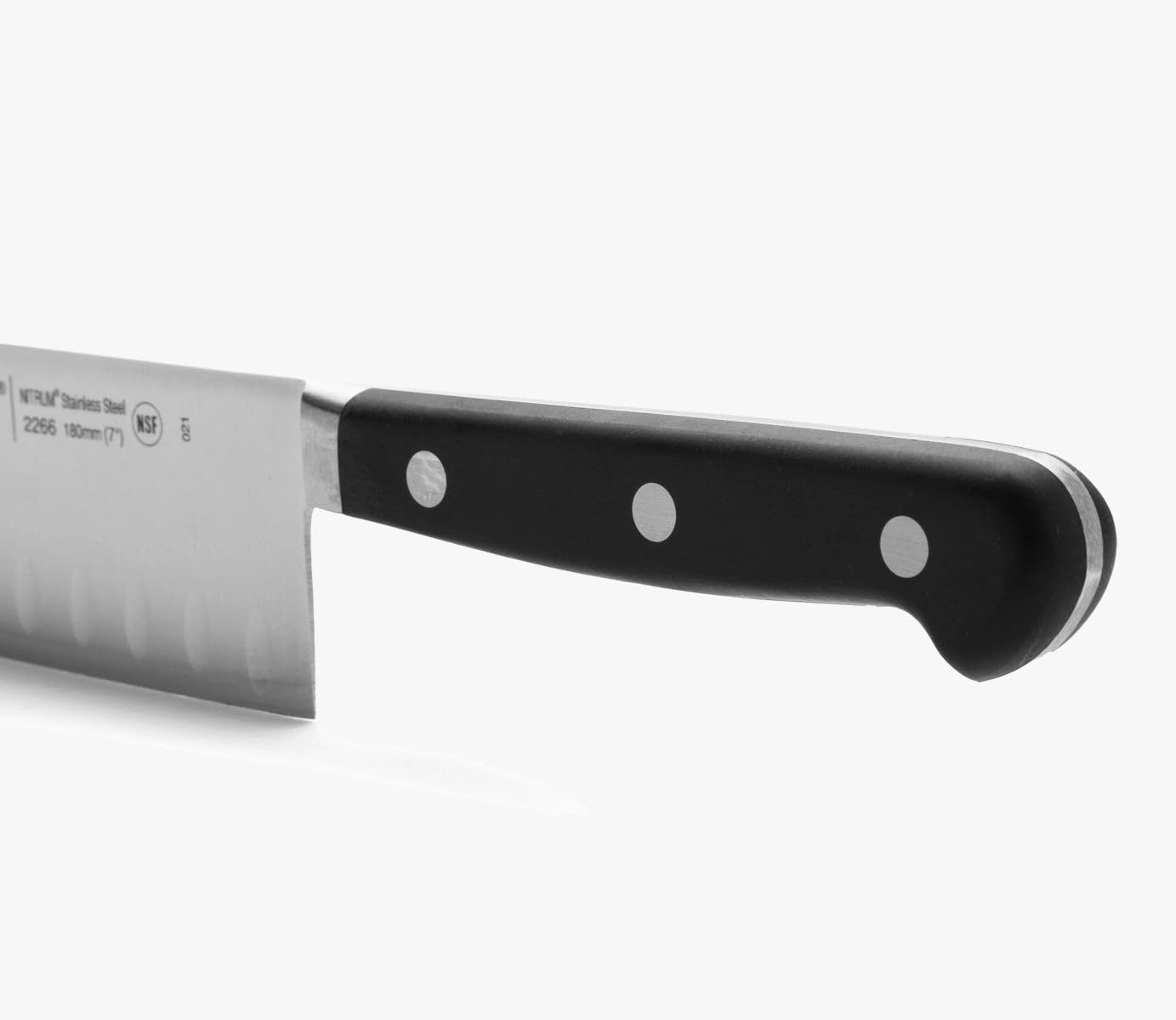 Arcos Opera - Cuchillo Santoku - Acero Inoxidable Forjado NITRUM 180 mm - Mango POM Color Negro