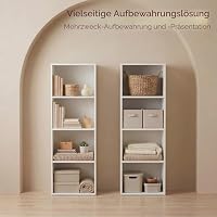 Vida Designs Oxford Bücherregal mit 4 Ebenen, würfelförmig, weiß, Holz-Regaleinheit für Büro, Wohnzimmermöbel – Ansicht 5